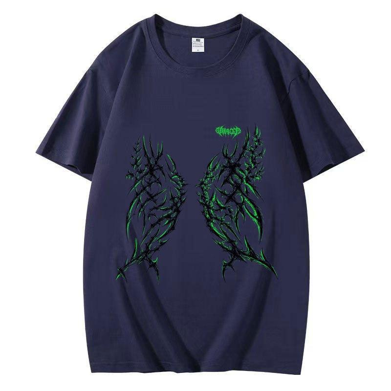 Summer New Cotton Short Sleeve T-Shirt Gothic Casual Fashion Couple Tops For Men Women