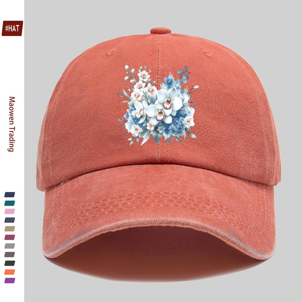 pc Adorned with Soft Floral Pattern Printed Baseball Cap Perfect for Spring Summer Wear Design Decor Hat Comfortable Lightwei