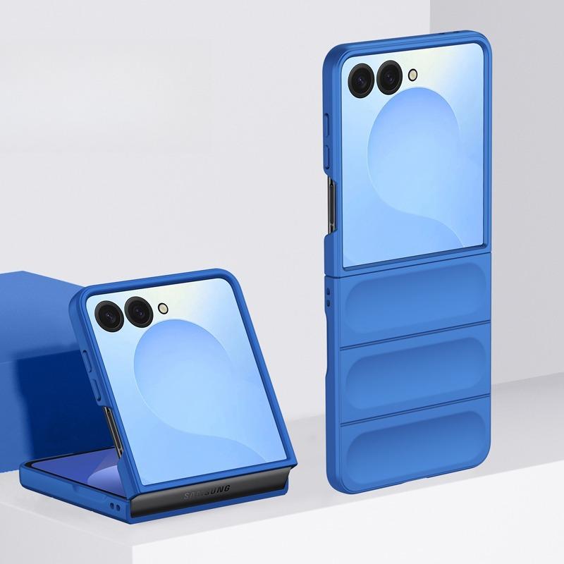 Luxury Wave Pattern Color TPU+PC Phone Case for Samsung Galaxy Z Flip 8 7 6 5 4 Flip 7FE Skin Feel Shockproof Protection Cover