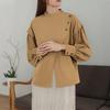 ZANZEA Women Casual Round Neck Loose Long Sleeve Solid Blouse