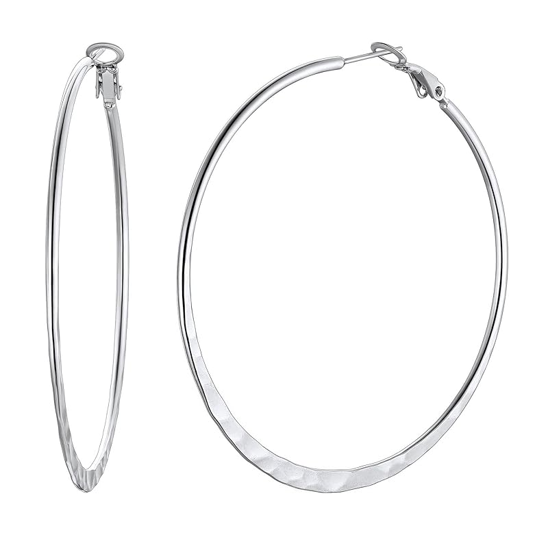 

FOCALOOK hoop earrings ladies stainless Allergy friendly light ring earrings Popularity big Fashionable 30mm/40mm/60mm