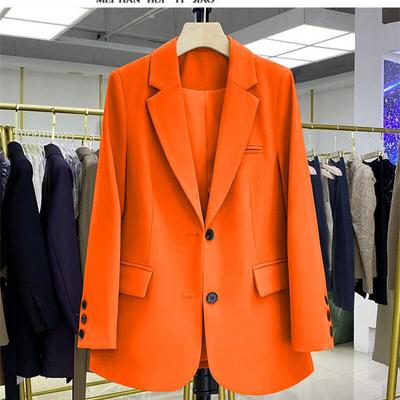 New Spring Autumn Fashion Suit  Black White Green Coat  Casual Loose Orange Blazers