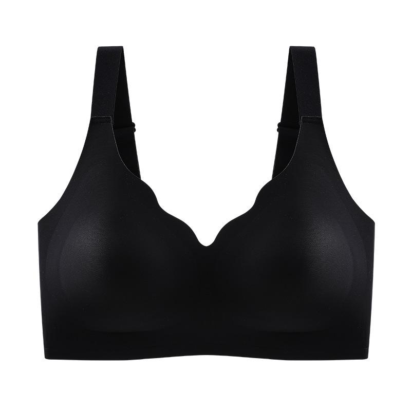 Seamless Large Chest Small Full Cup Bra Anti-sagging Wide Shoulder Strap Pressure Relief Jelly Strip Large Size Bra