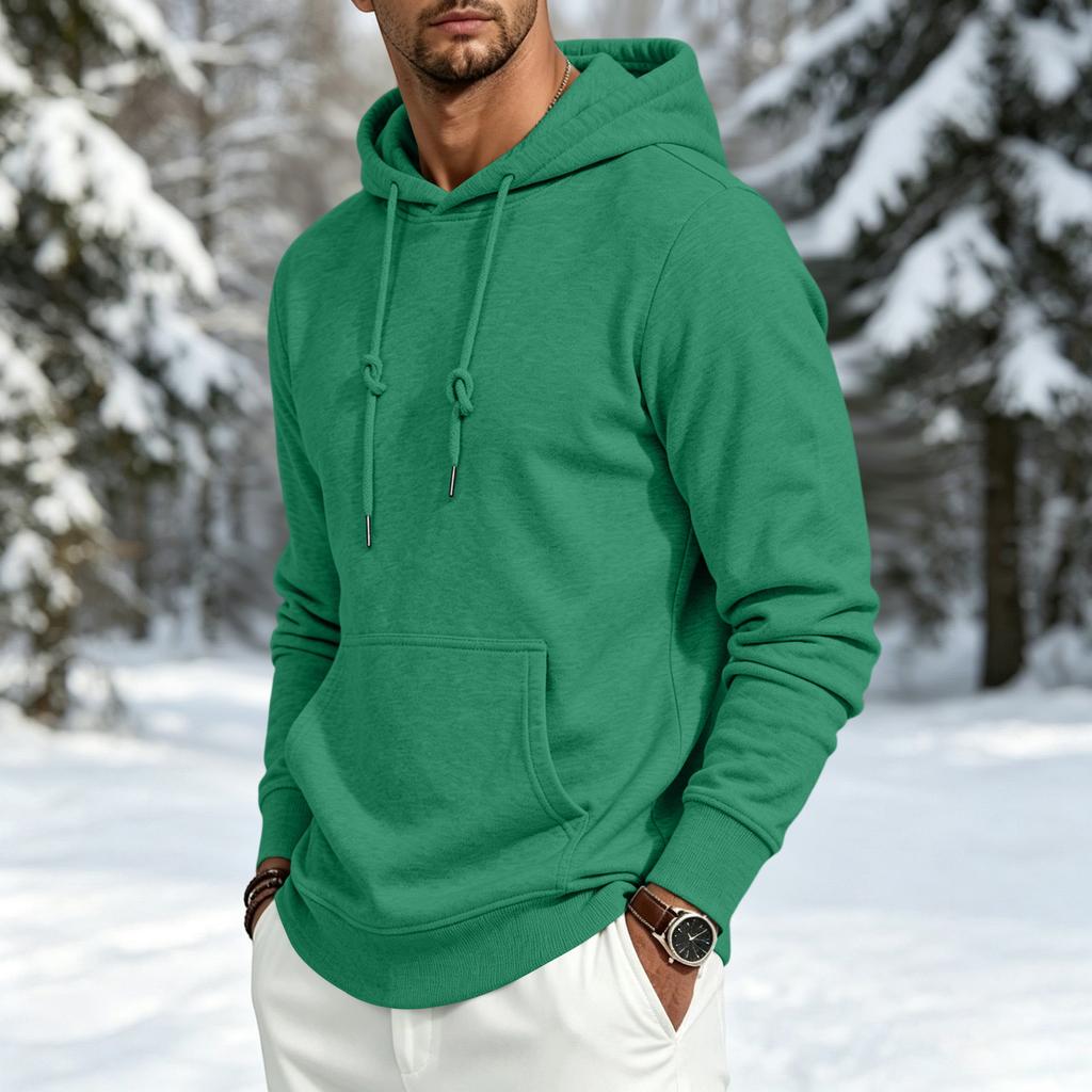 Men's Color Pullover Hoodie Versatile Casual Everyday Wear