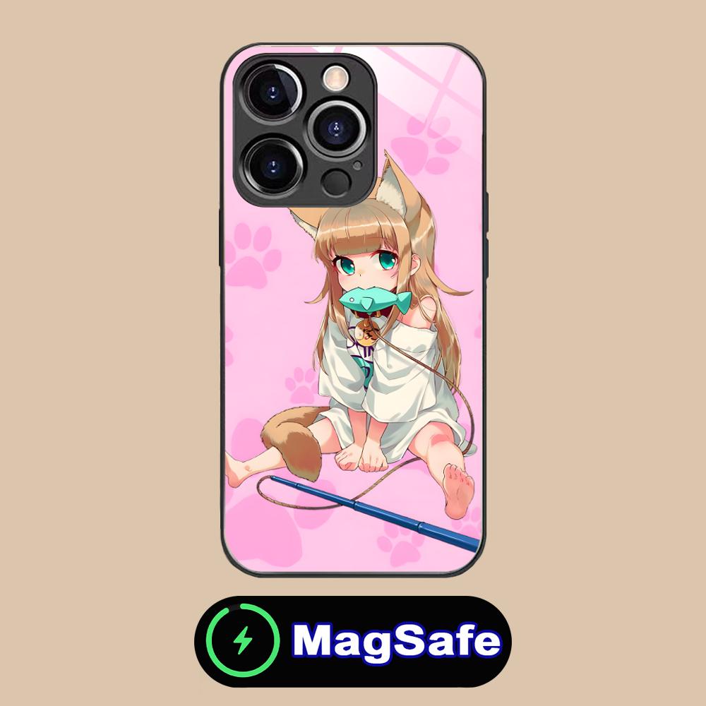 Anime Kinako Hara Mobile Phone Case for iPhone 17 16 15 14 13 12 11 Air Pro Max Plus Mini MagSafe Glass Colorful Cover Pretty