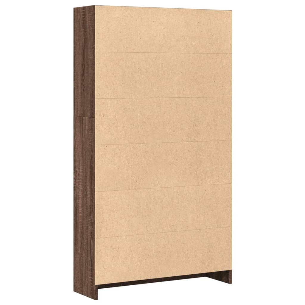 Bookshelf Brown Oak Effect 80 x 24 x 143 cm Engineered Wood
