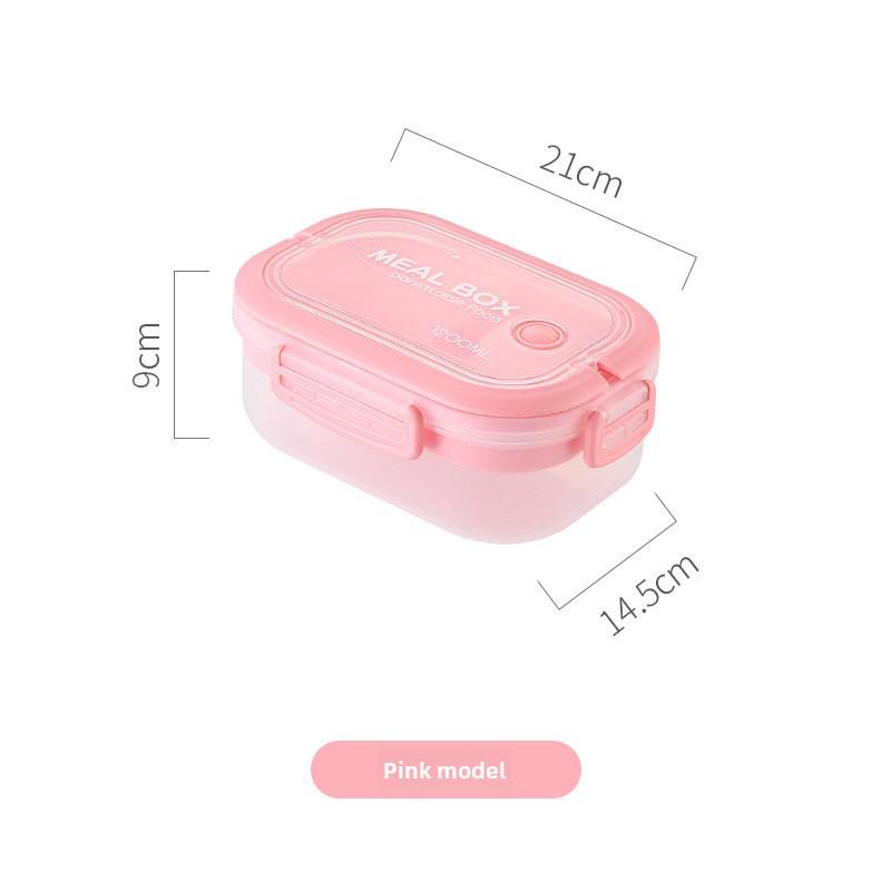 Compartmentalized Double-Layer Lunch Box with Thickened PP Plastic, Microwave-Safe for Students and Office Workers