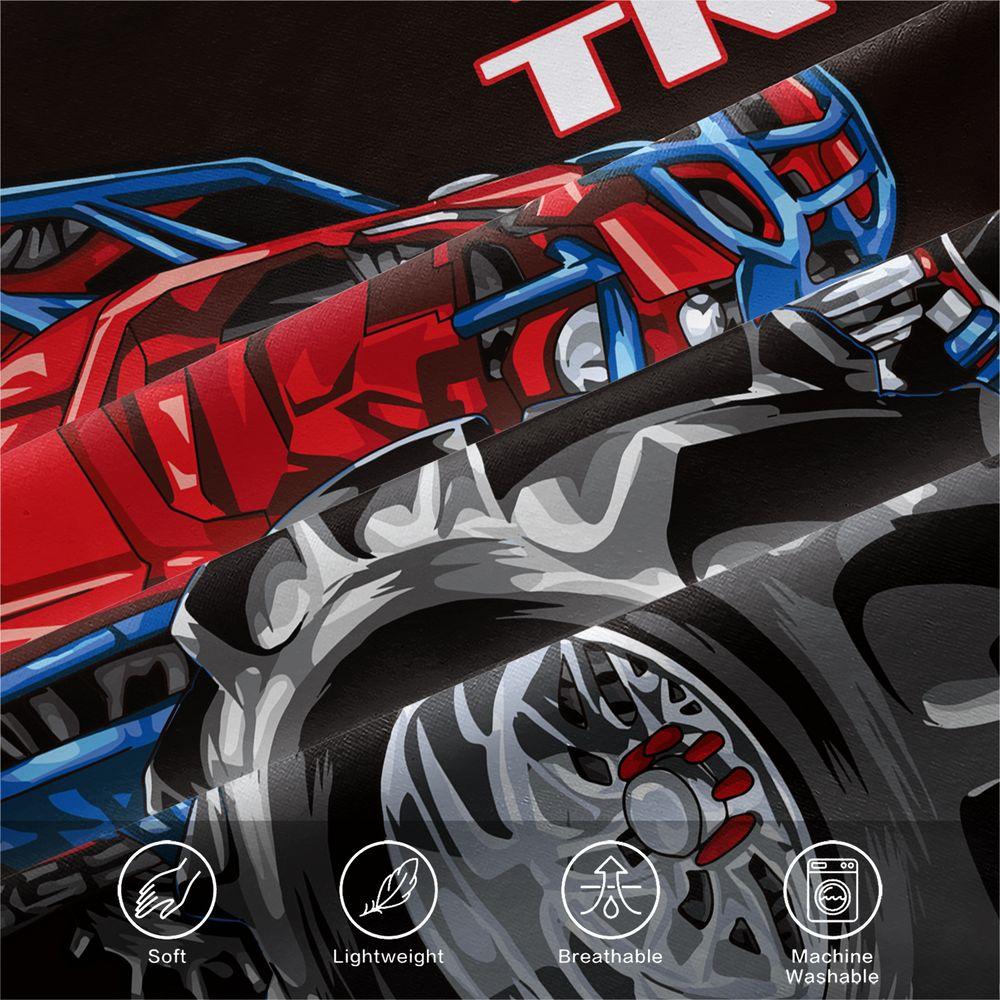Monster Truck Print Duvet Cover Set (1 Duvet Cover & 1/2 Pillowcase) Cool Off-Road Bedding Set Perfect for Boys Bedroom