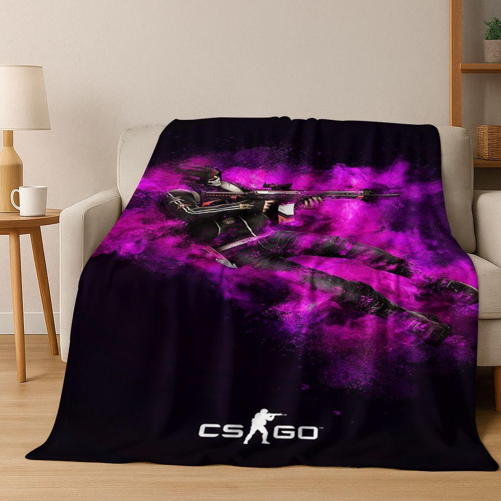 26 Style CS GO Game Counter Strike Gamer Flannel Blanket,Warm and Cozy Soft Throw Blanket for Home Bedroom Bed Sofa Cover Gift