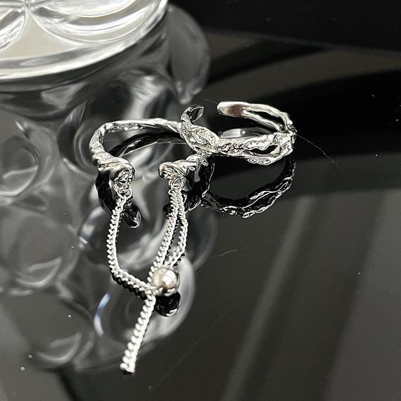 Niche Design Sense Chain Women'S Irregular French Cold Wind Personality Opening Ring Women
