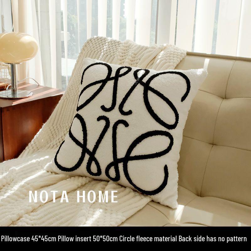 Скандинавский стиль Вышитая холщовая наволочка для диванной подушки и подушки для спины Cover Only