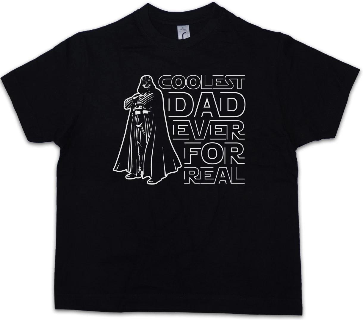 COOLEST DAD EVER Kids Boys T-Shirt Star Fun Luke Darth Wars Daddy Vader Imperial 120