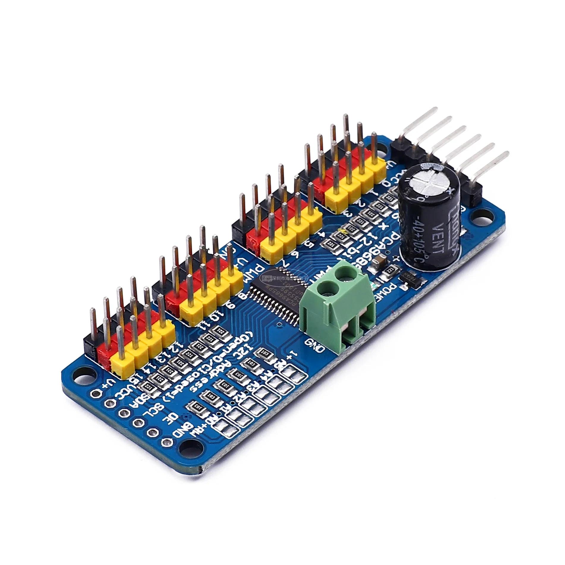 

1-10pcs PCA9685 16 Channel 12 bit PWM Servo Motor Driver I2C IIC Module for MG90S SG90 MG995