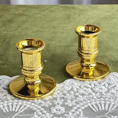 2 Stück Konische Kerzenhalter Kerzenständer Silber Gold Stange Wachsbasis Passend für Hochzeitsbankett Art Deco Kerzenhalter Heimdekor