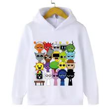 Novo Moletom Cartoon Sprunki para Crianças Jogo Incredibox Moletons Roupas de Meninos Meninas Pulôver com Capuz Primavera Crianças Tops de Manga Longa