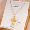 Gold Plated Titanium Steel Cross Pendant Necklace - Trendy Hip Hop Style for Men and Women