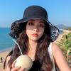 Double-Sided Peach Velvet Women's Sun Hat: Korean Style, Face-Covering, Large Brim, UV Protection