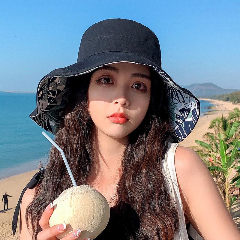 Double-Sided Peach Velvet Women's Sun Hat: Korean Style, Face-Covering, Large Brim, UV Protection