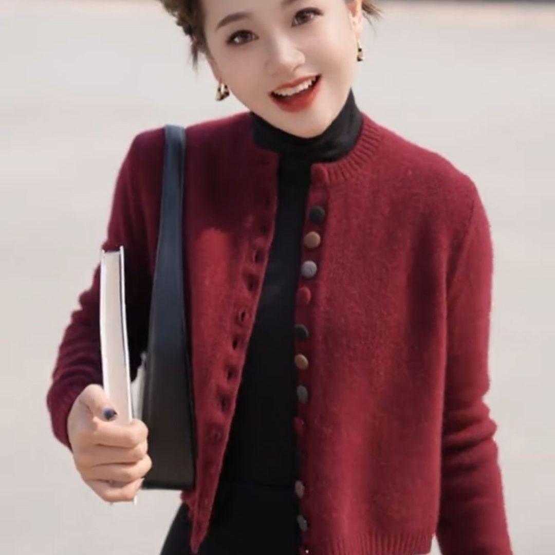 

Women s Autumn/Winter Slimming Knitted Cardigan Sweater S (suggested for 35-40 kg)