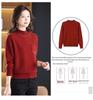 100% reine Schurwolle Damen Pullover mit halbem Stehkragen - Warme Strick-Basisschicht für mittlere und ältere Menschen