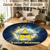 Round Rug Custom NameNorth Queensland Cowboys Pattern Non Slip Carpet Home Floor Decor
