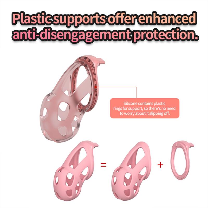 Men Silicone Chastity Cage Cock Lock Penis Ring Sex Toys For Sissy Men Stretcher BDSM Gay Erotic Urethral Device Adult Sex Toys