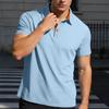 Men Summer Cool Ice Silk Polo Shirt Men Color Block Turn-Down Collar Tops Tees Male Casual Breathable Short Sleeve Tshirt