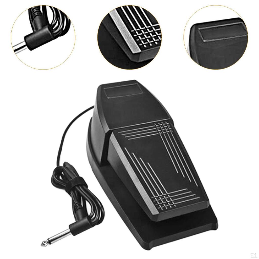Piano Sustain Pedal Keyboard Easy to Use Momentary Footswitch 6.35mm Plug for