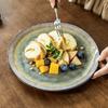 Retro Ice Crack Glaze Plate Ceramic Plate Characteristic High Value Dish Plate Household Round Salad Plate Breakfast Plate Tableware