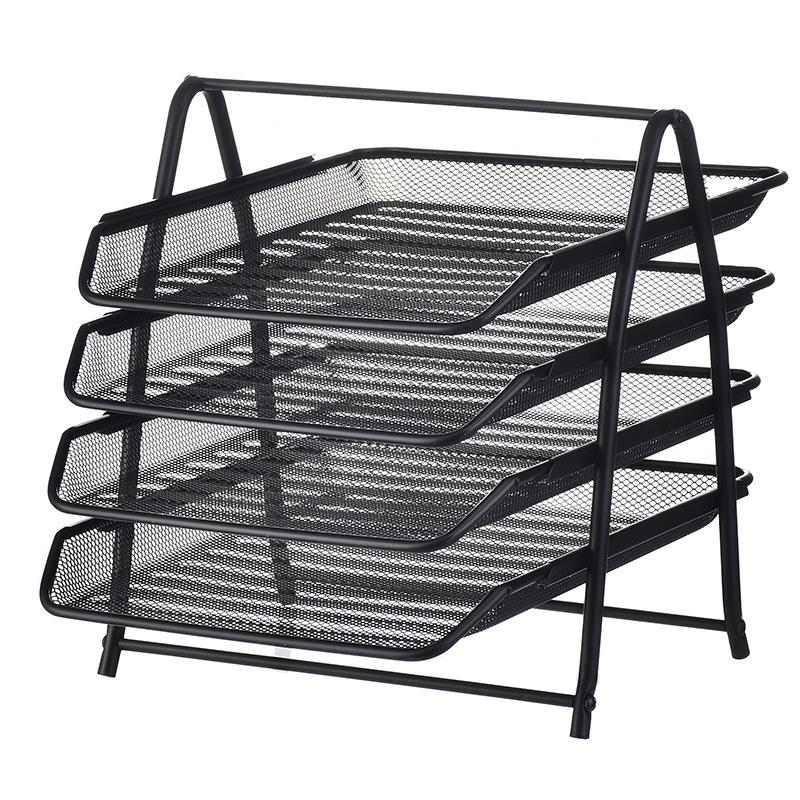 Layer Metal Mesh Desktop Drawable File Rack Office Document Holder