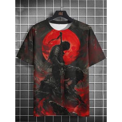 T-shirt 3d Warrior Samurai Print Tshirt Men Fashion Crew Neck Short Sleeve Graphic T Shirt