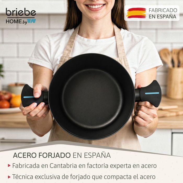 MARE Batterie de Cuisine Induction en Acier Forgé 6 Pièces, Antiadhésive, sans P Briebe Mare Bleu