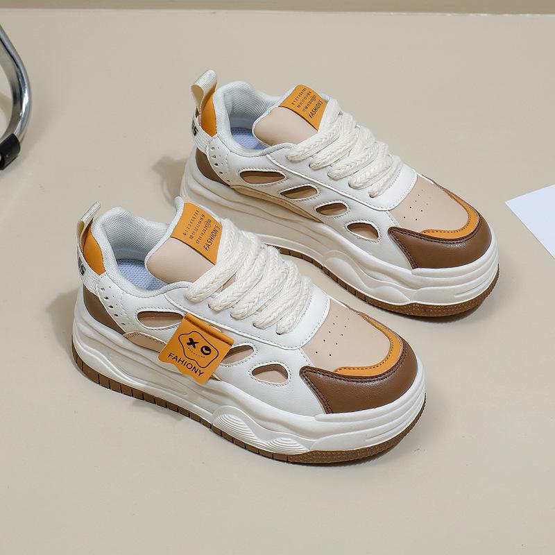 White Shoes for Women  New Spring Students Korean Style Versatile Casual Ins Fashion Shoes Thick Bottom Fashion Sneakers Zs266