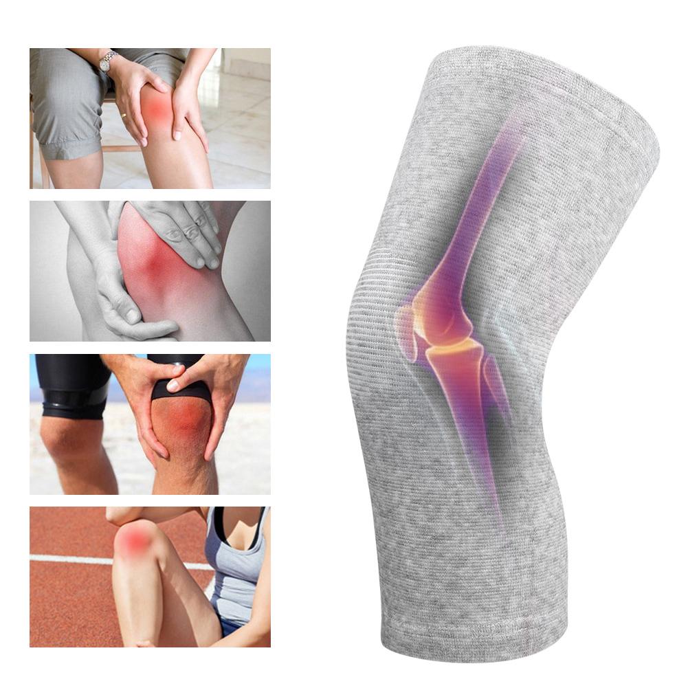 1 Pair Elastic Bamboo Carbon   Knee Joint Pad Warm   Knees Sleeve Protector Black M