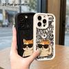 Phone Case: 2D flat design suitable for iPhone 18 17 16 15 14 13 Pro tiered protective case, orange and white cat, Christmas and Halloween gift