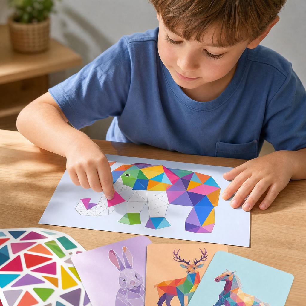 3D Geometric Stickers for Kids, Early Learning Educational Toy Set for, Training and Fine Motor Skills