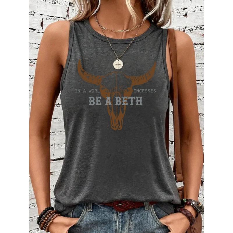 Gilet d'été à la mode avec imprimé corne, gilet ample et large