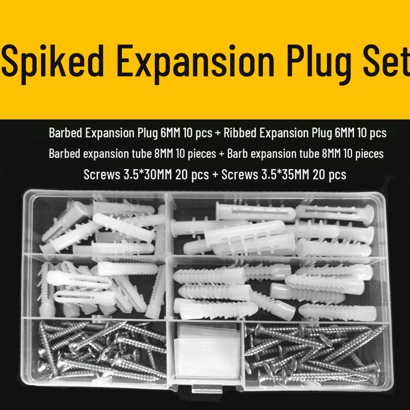 Plastic Expansion Tube: Round, Square, Triangle Wall Plug & Screw Set