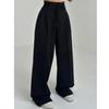 High Waist Straight Leg Casual Pants Solid Color Women