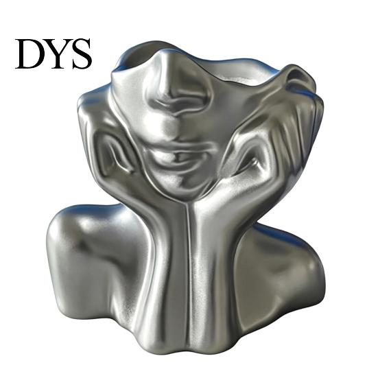 Multi-purpose Stationery Holder Abstract Face Vase, Artistic Female Pen Holder, Makeup Brush Office Supplies Organizer Modern Decorative Vase