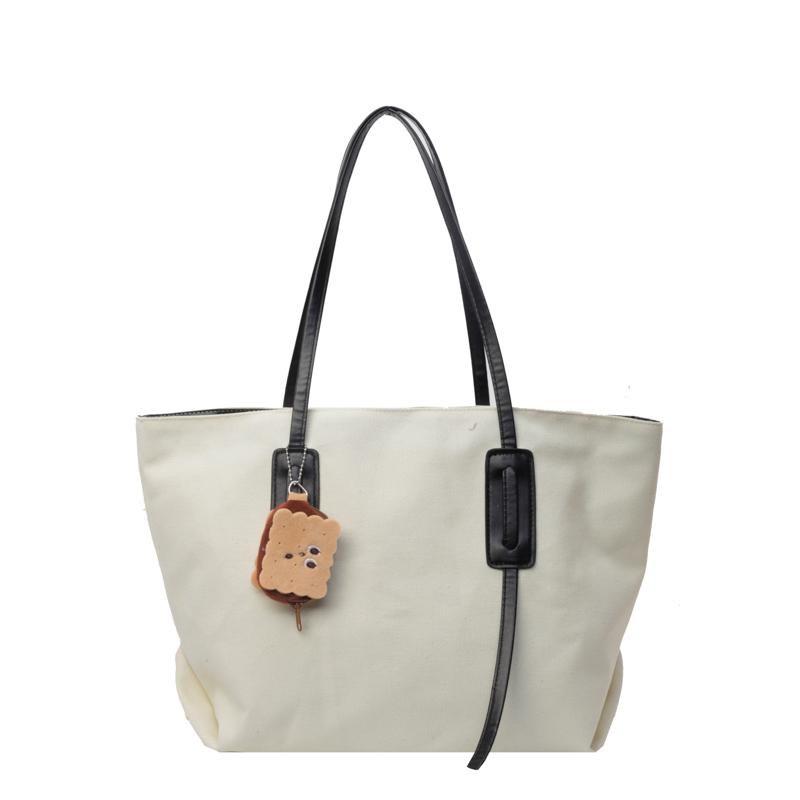 Большая вместительная холщовая сумка женская сумка через плечо сумка через плечо хаки — фото 20