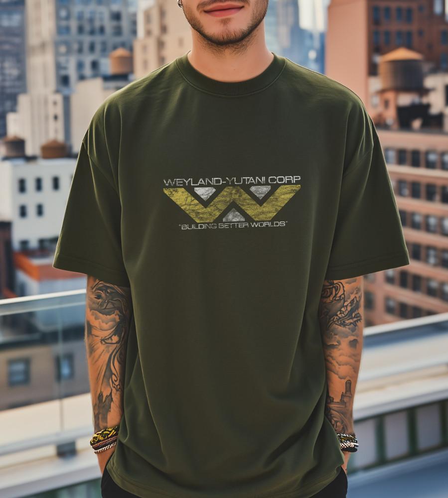 Alien Tshirt  WeylandYutani Corp Distressed Logo Retro SciFi Vintage Tee Unisex T-Shirt XXXXL