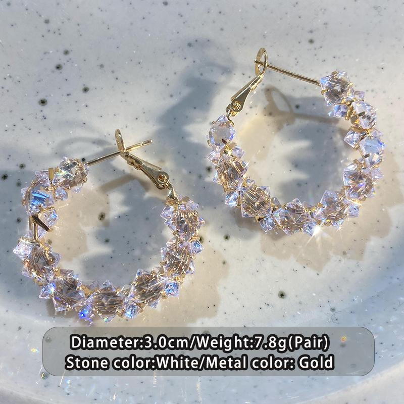 

Sparkling Three-Dimensional Zircon Inlaid Geometric Circular Earrings Fashionable Jewelry For Women s Luxury Accessories 2026
