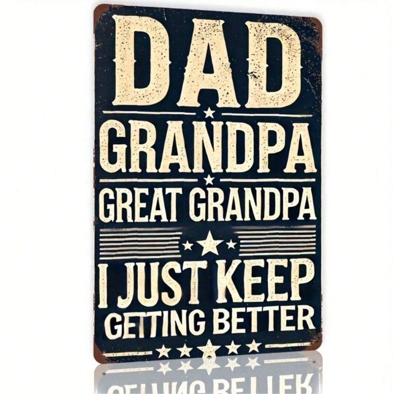 

Patriotic Metal Poster for Dad, Durable Iron Sign for Grandfather Gift