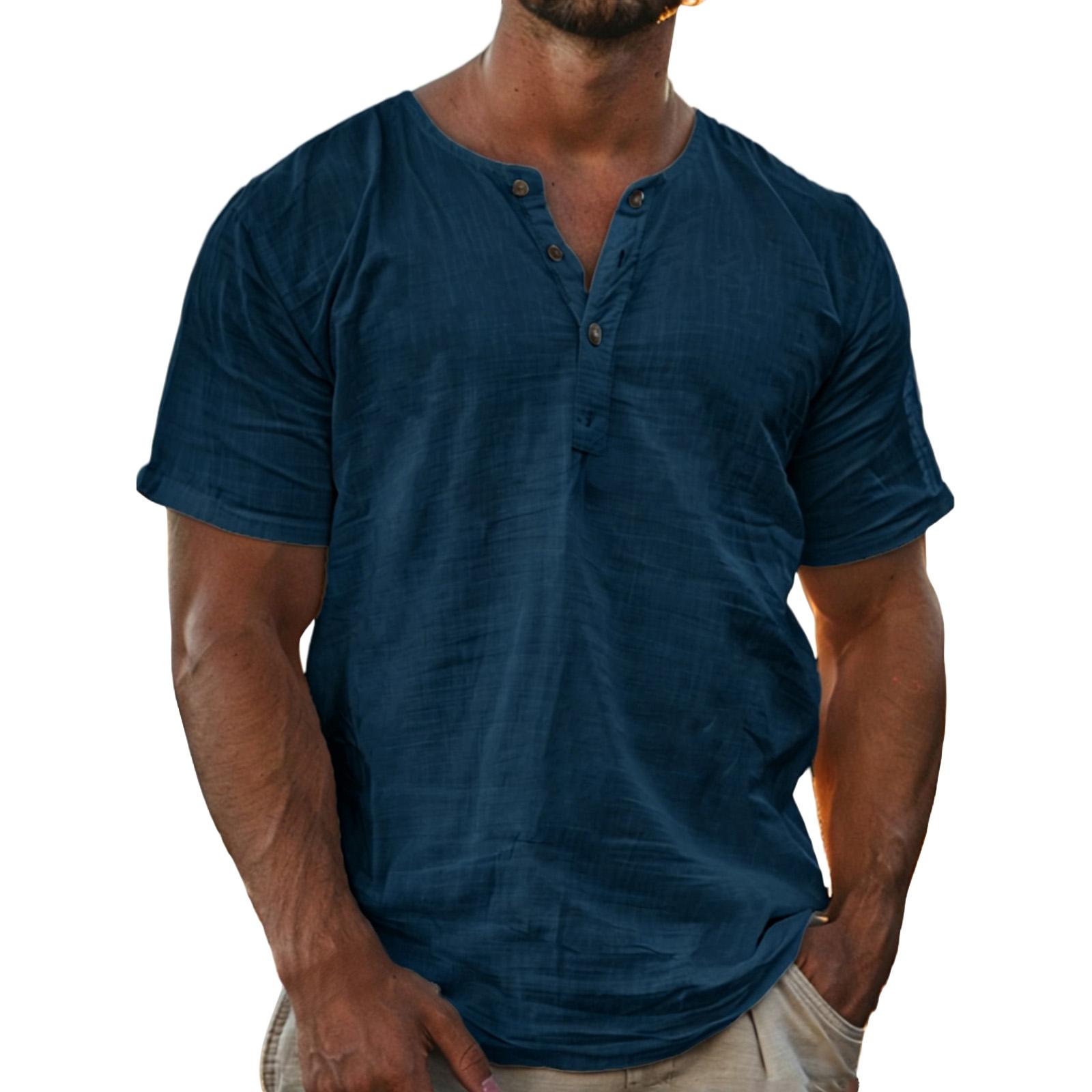 Men s Summer Stand Collar Short Sleeve Shirt Men s Casual Fashion Shirt XL