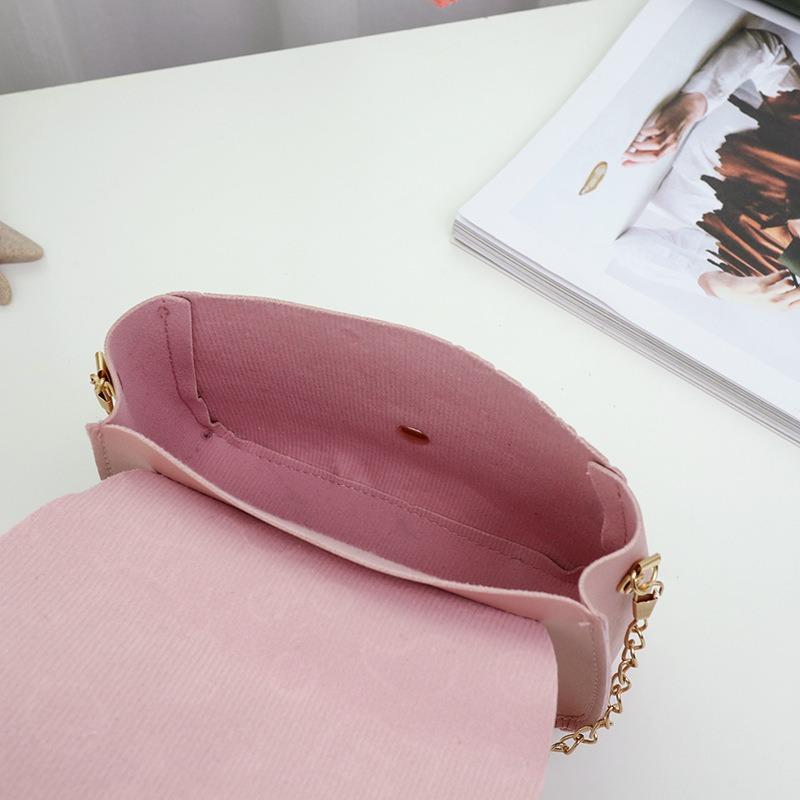 Fashion embossed pattern single shoulder crossbody chain small square bag versatile women's bag