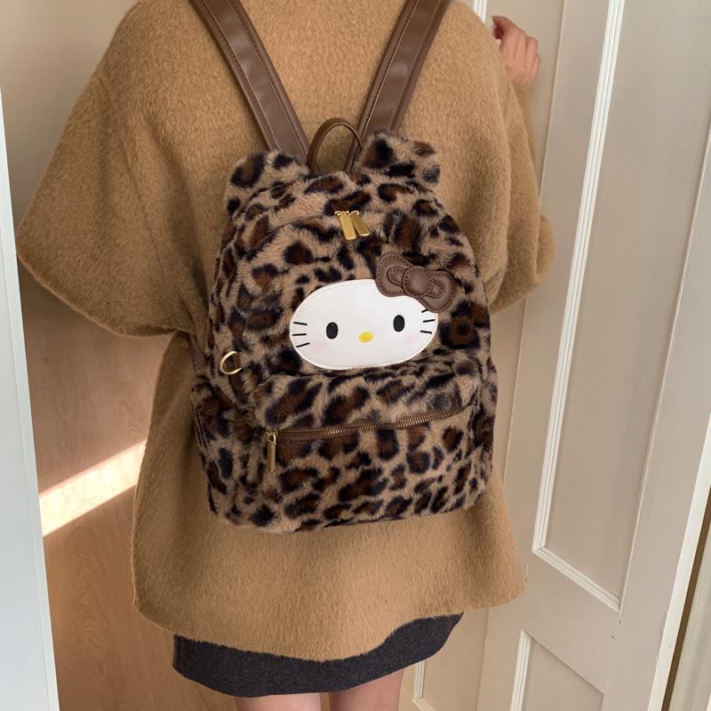 Schoolbag cute kitty plush bag niche design cartoon cute shoulder bag fashionable versatile large capacity backpack