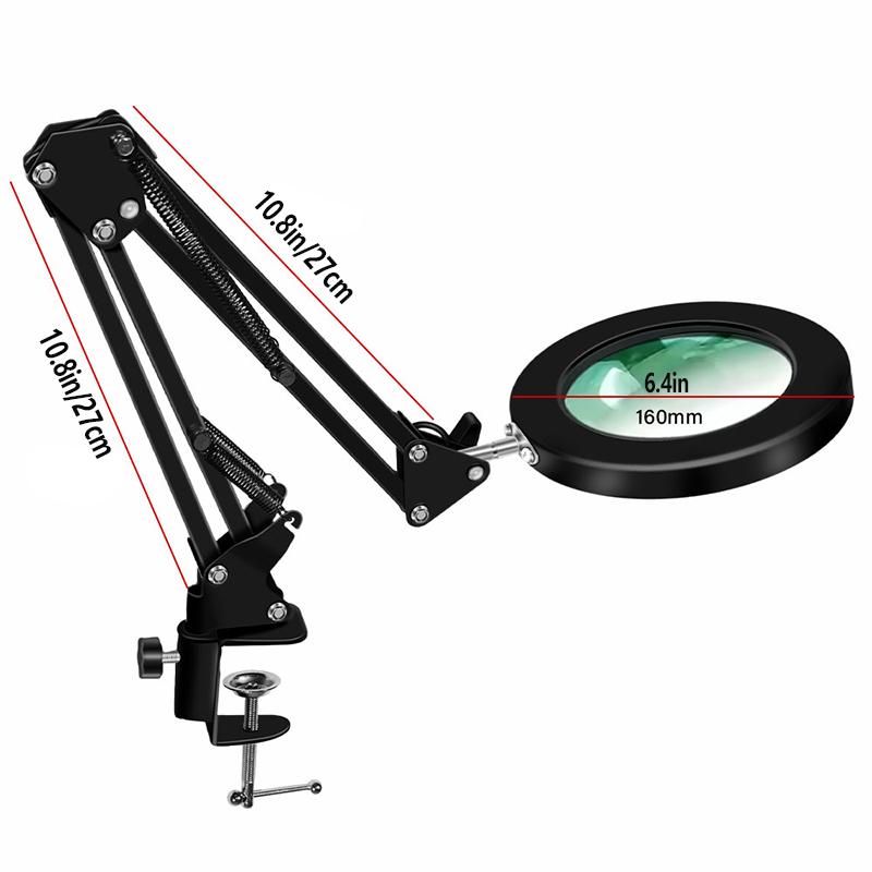 10X Magnifying Glass 3-color 64LED Light Amplifier, Suitable for Soldering Iron Repair, Table Lamps, Skin Care and Beauty Tools.