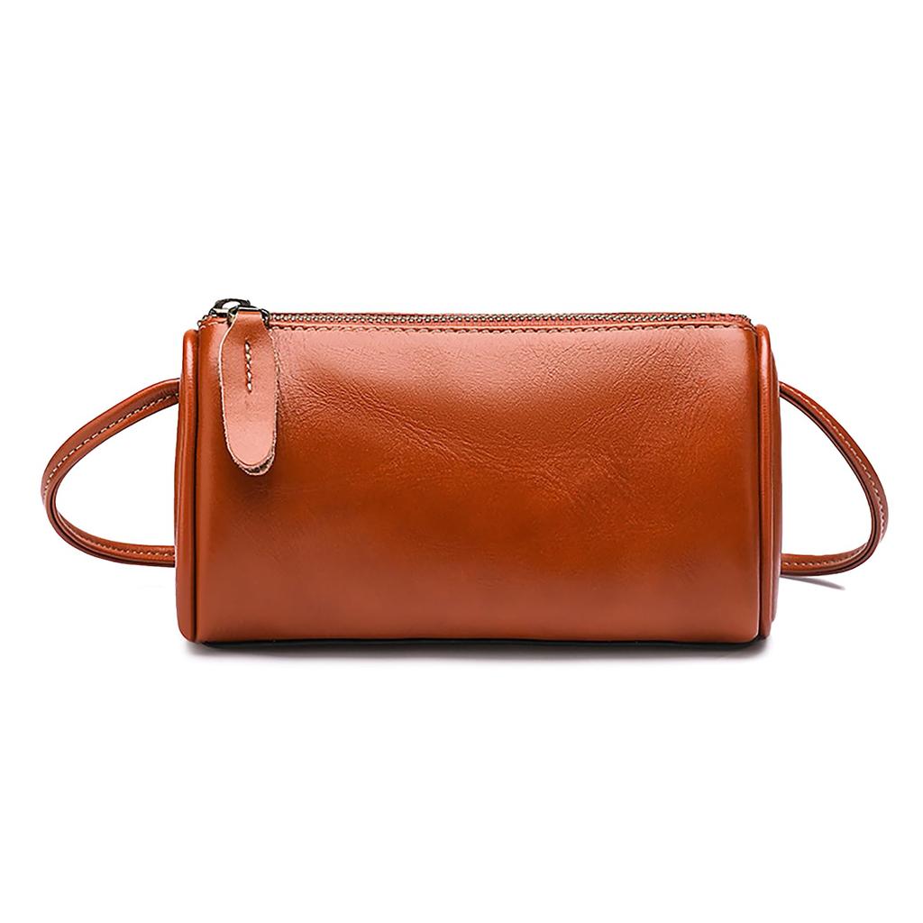 Kinatu Genuine Leather Shoulder Bag for Women, Small, Crossbody, Mini Bag, Stylish, Lightweight, Cowhide Leather, Simple Design, Cute and Stylish,