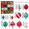 44-Piece Christmas Tree Decoration Set: 6cm Colorful PVC Hanging Balls